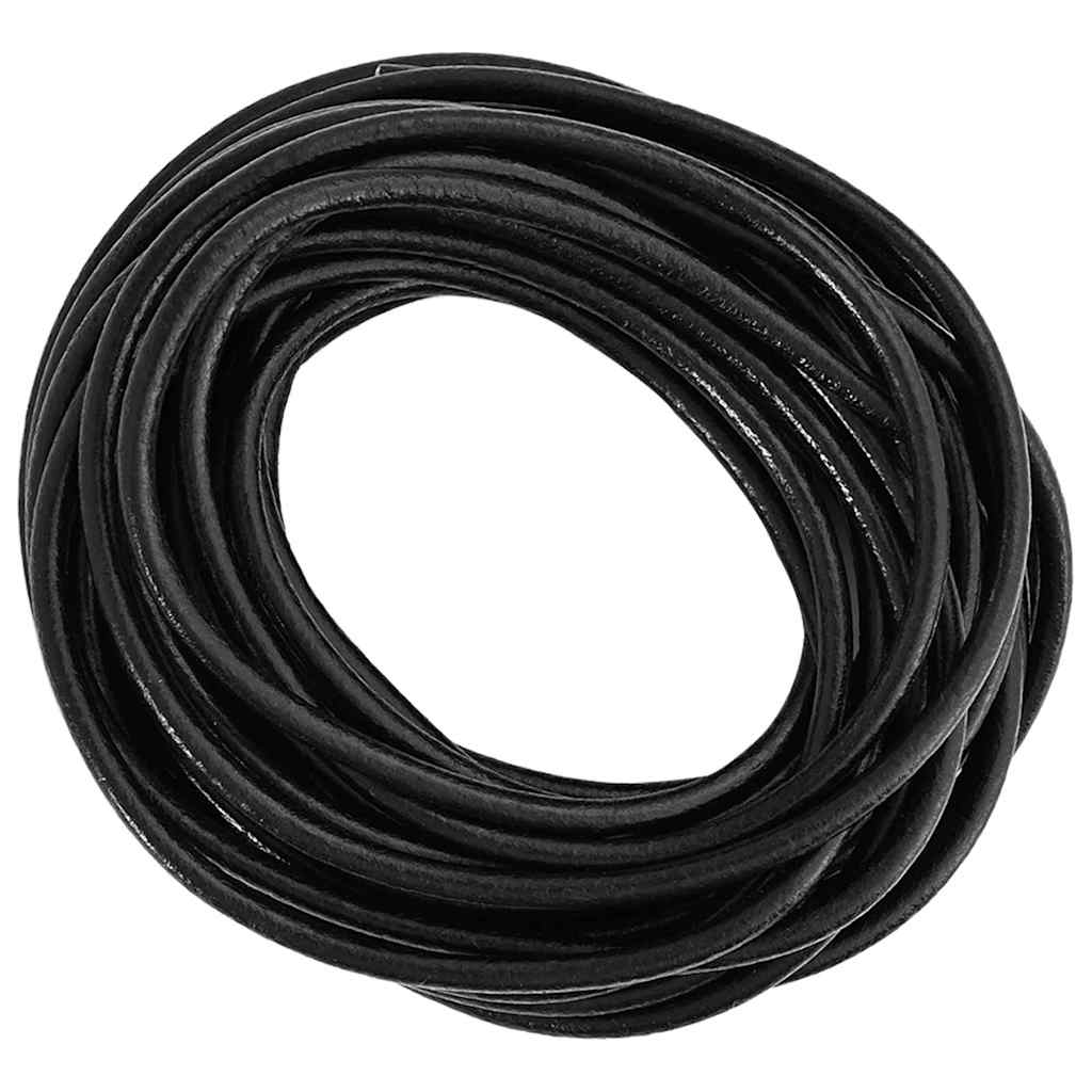 vidaXL Sznur skórzany Czarny Ø4 mm x 10 m Skóra
