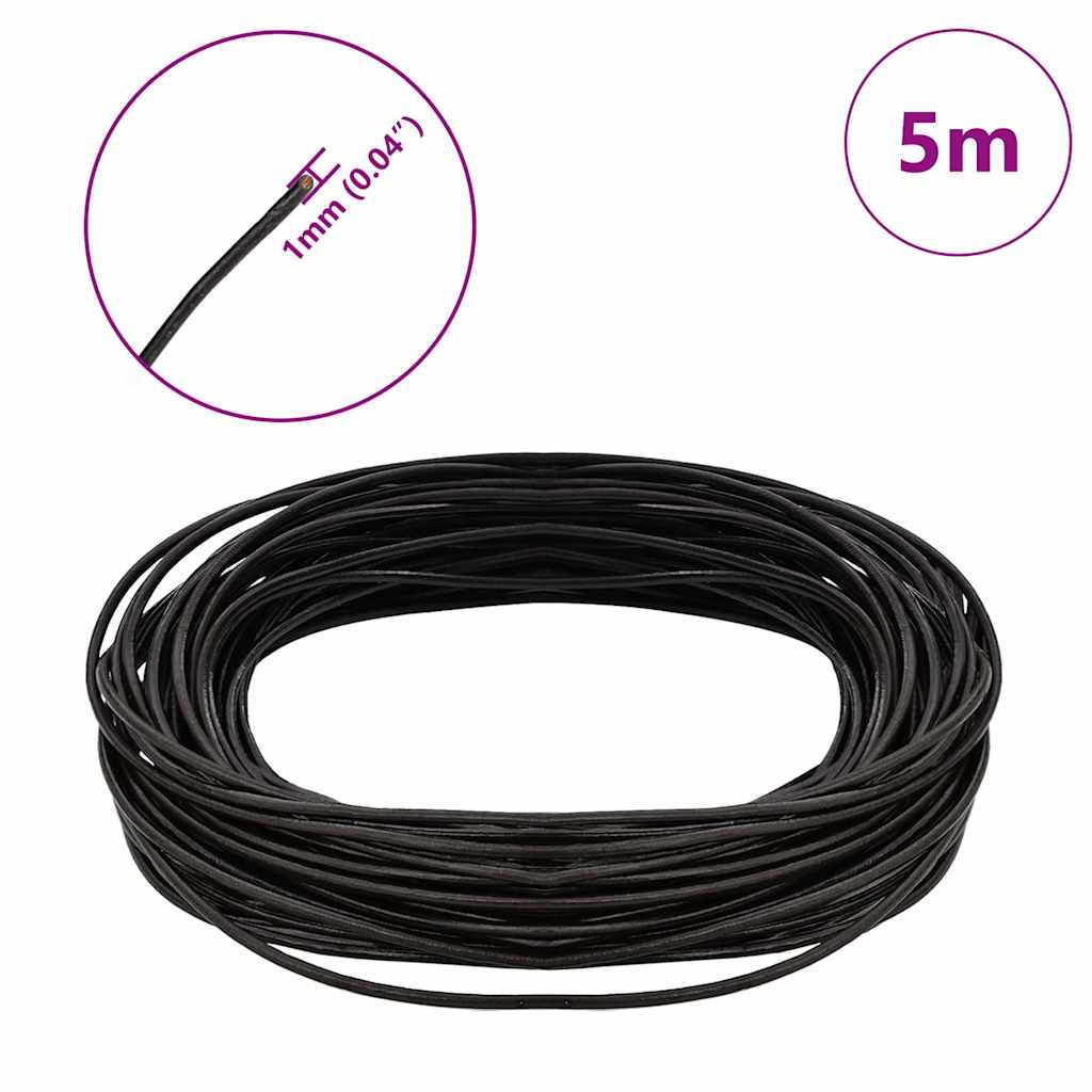 vidaXL Sznur skórzany Ciemny brąz Ø1 mm x 5 m Skóra
