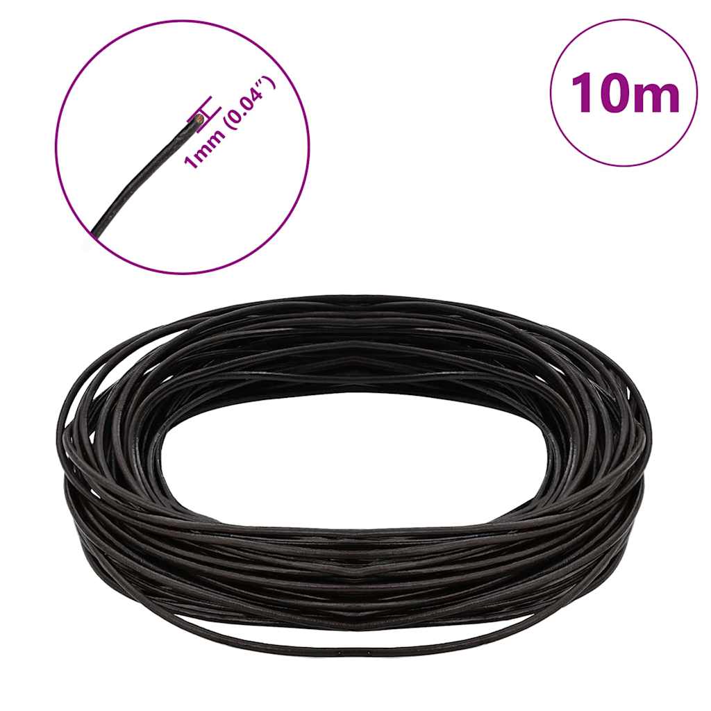 vidaXL Sznur skórzany Ciemny brąz Ø1 mm x 10 m Skóra