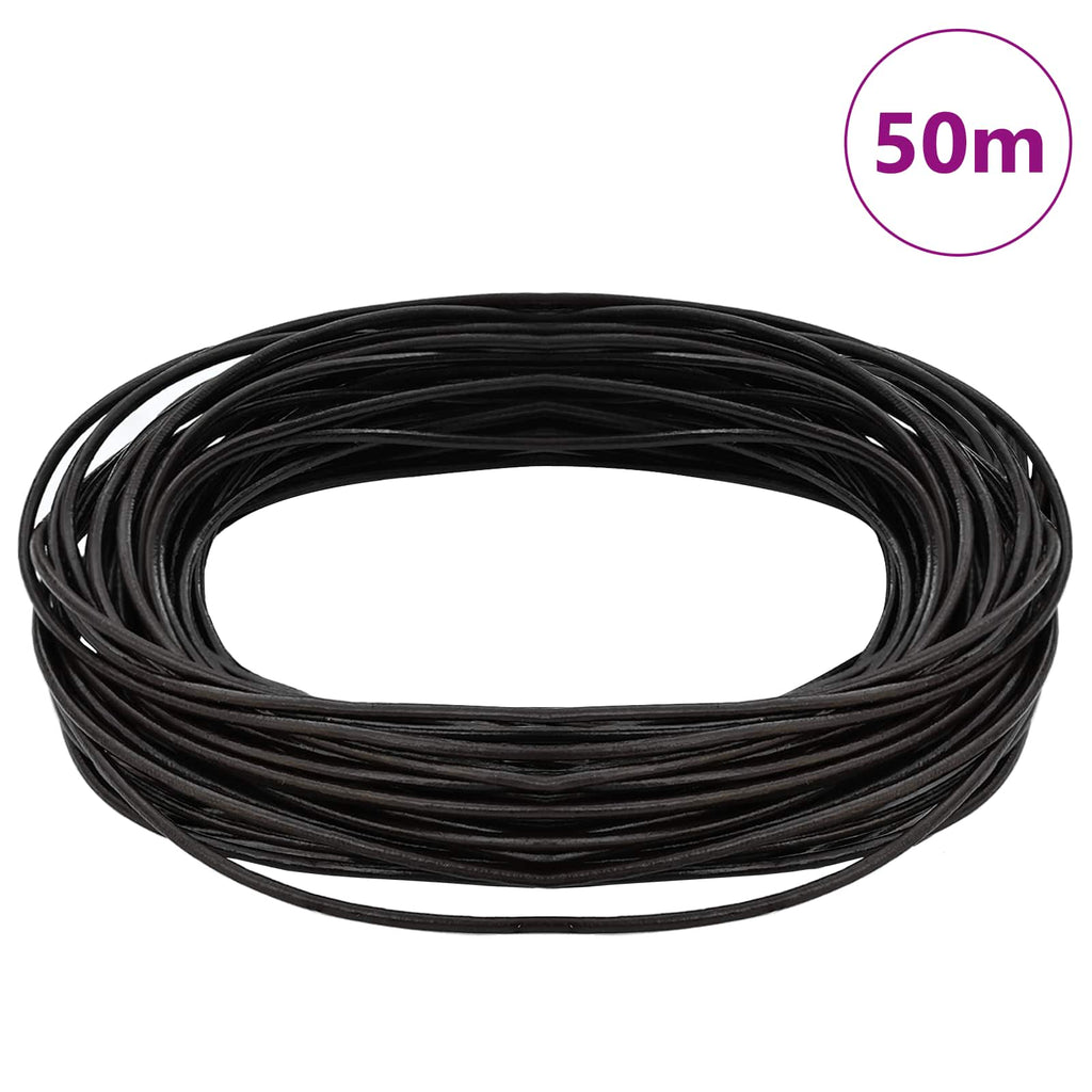 vidaXL Sznur skórzany Ciemny brąz Ø1 mm x 50 m Skóra