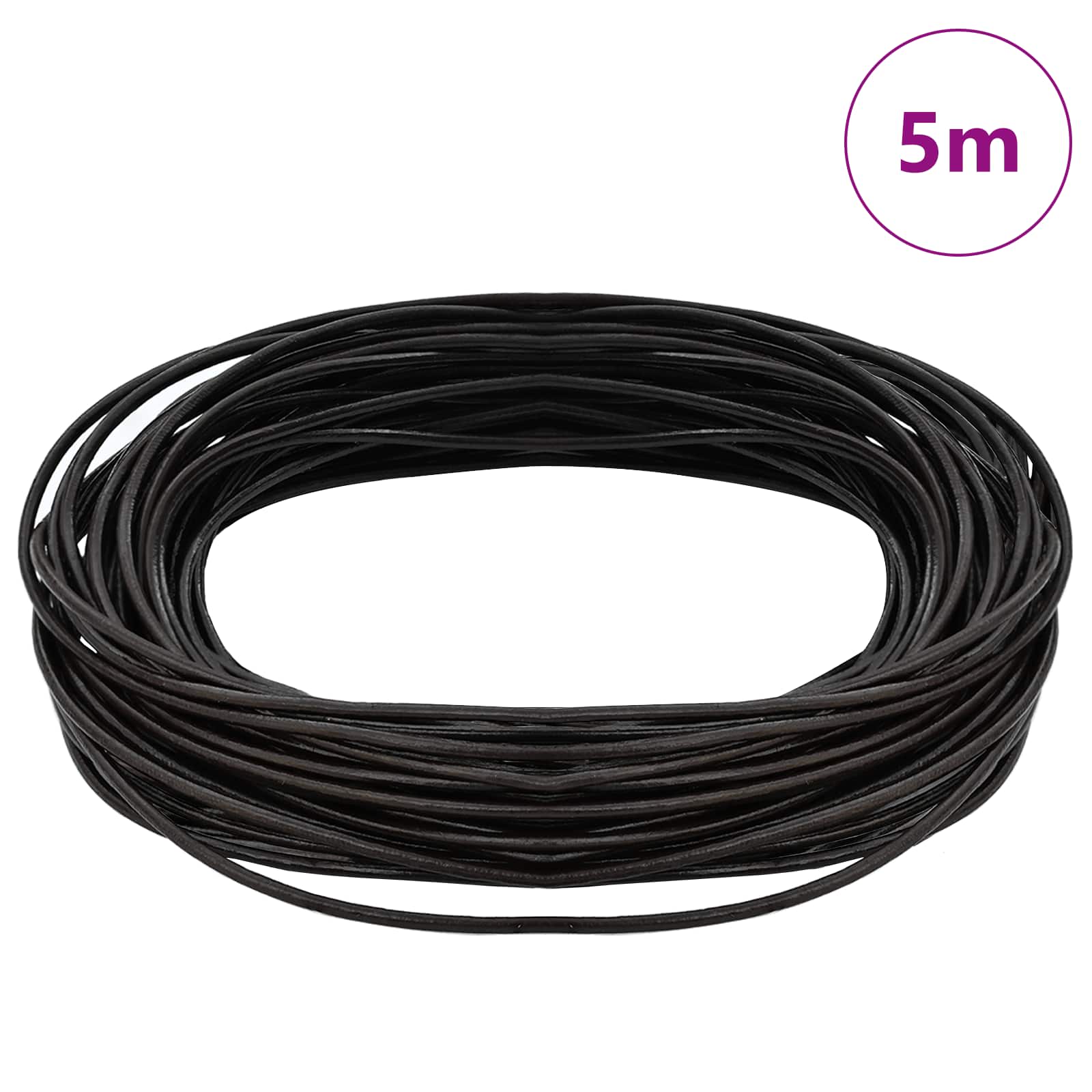 vidaXL Sznur skórzany Ciemny brąz Ø1,5 mm x 5 m Skóra