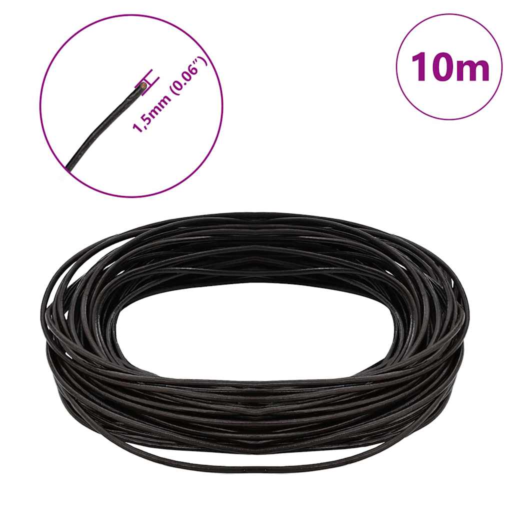 vidaXL Sznur skórzany Ciemny brąz Ø1,5 mm x 10 m Skóra
