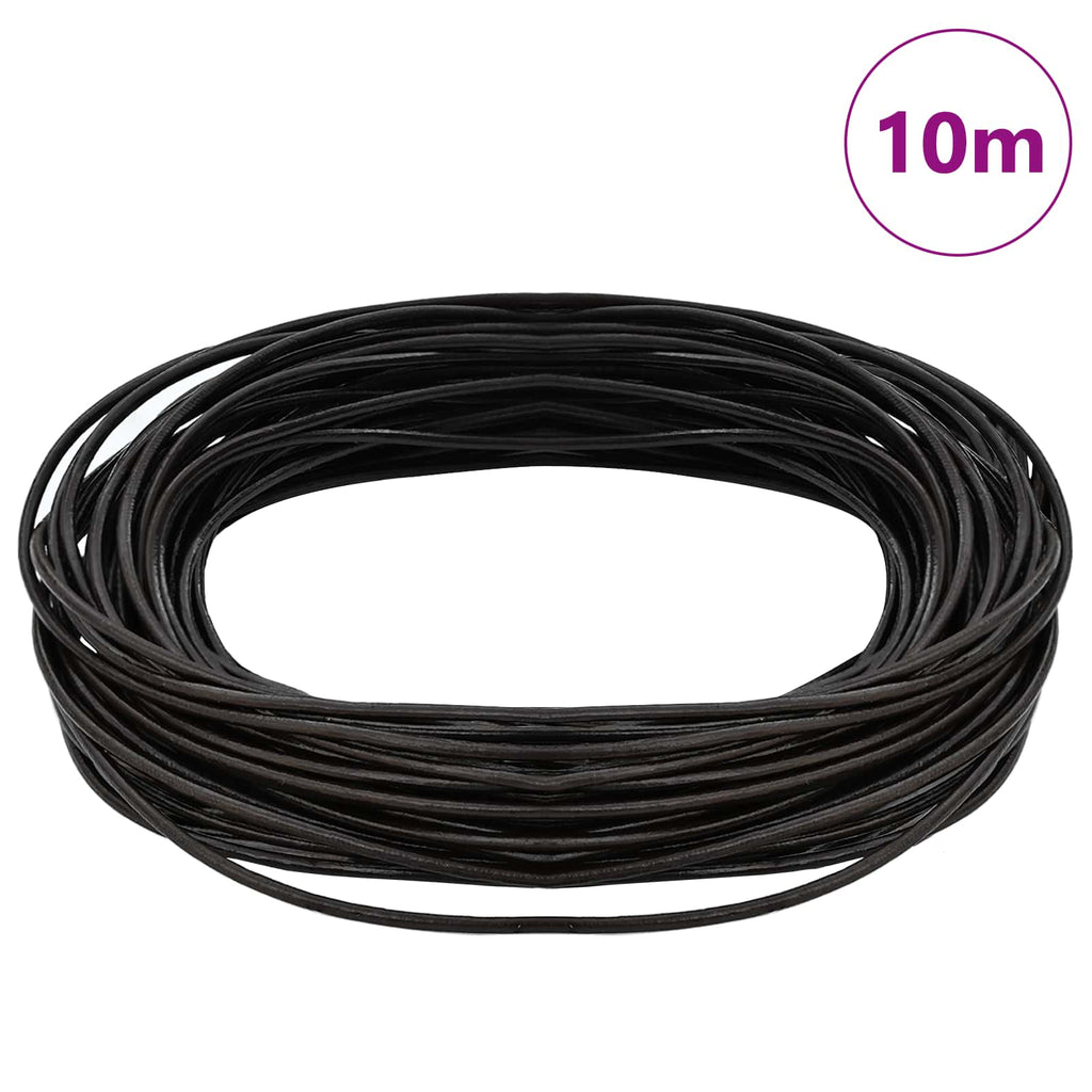 vidaXL Sznur skórzany Ciemny brąz Ø2 mm x 10 m Skóra