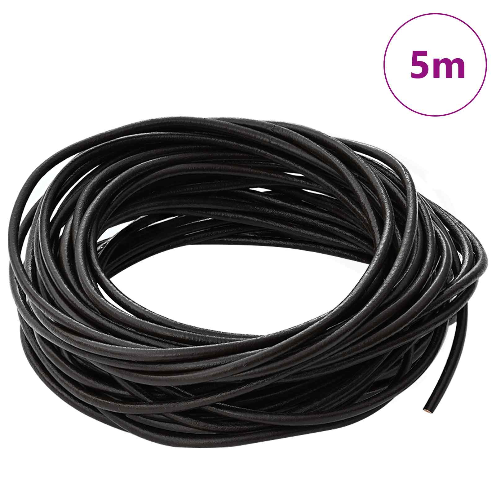 vidaXL Sznur skórzany Ciemny brąz Ø3 mm x 5 m Skóra