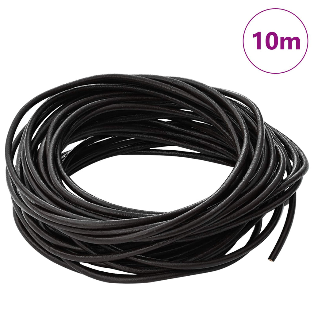 vidaXL Sznur skórzany Ciemny brąz Ø3 mm x 10 m Skóra
