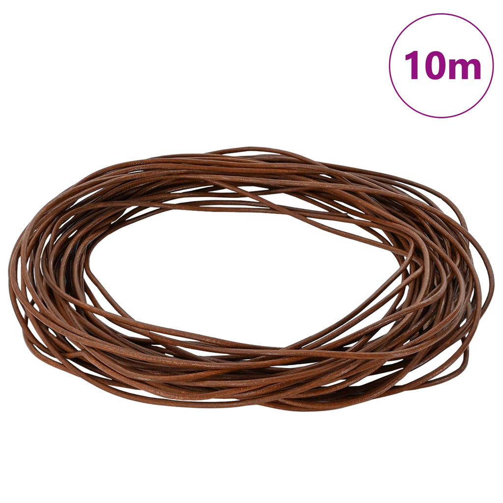 vidaXL Sznur skórzany Jasny Brąz Ø1 mm x 10 m Skóra
