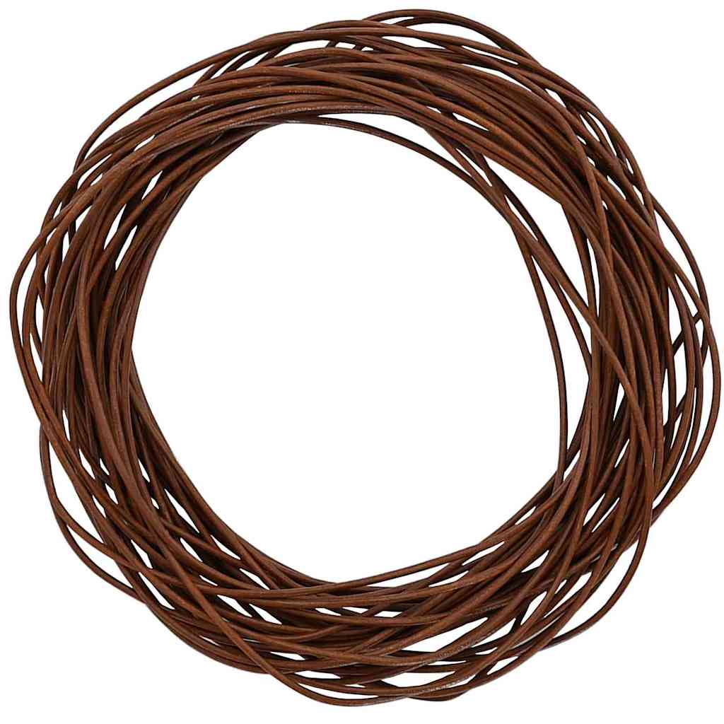 vidaXL Sznur skórzany Jasny Brąz Ø2,5 mm x 5 m Skóra