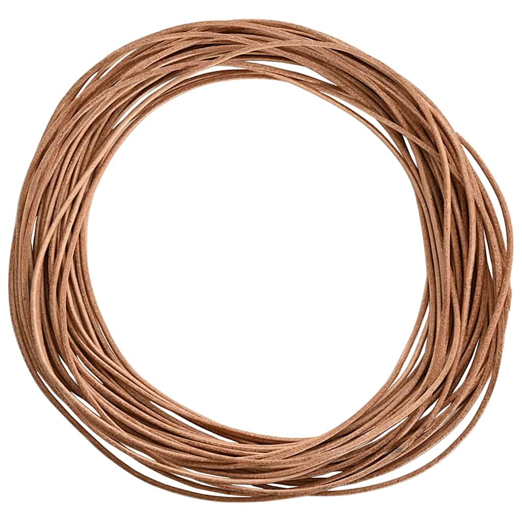 vidaXL Sznur skórzany Brązowy Ø1,5 mm x 5 m Skóra