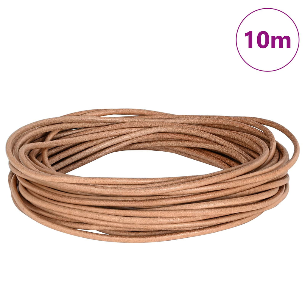 vidaXL Sznur skórzany Brązowy Ø3 mm x 10 m Skóra