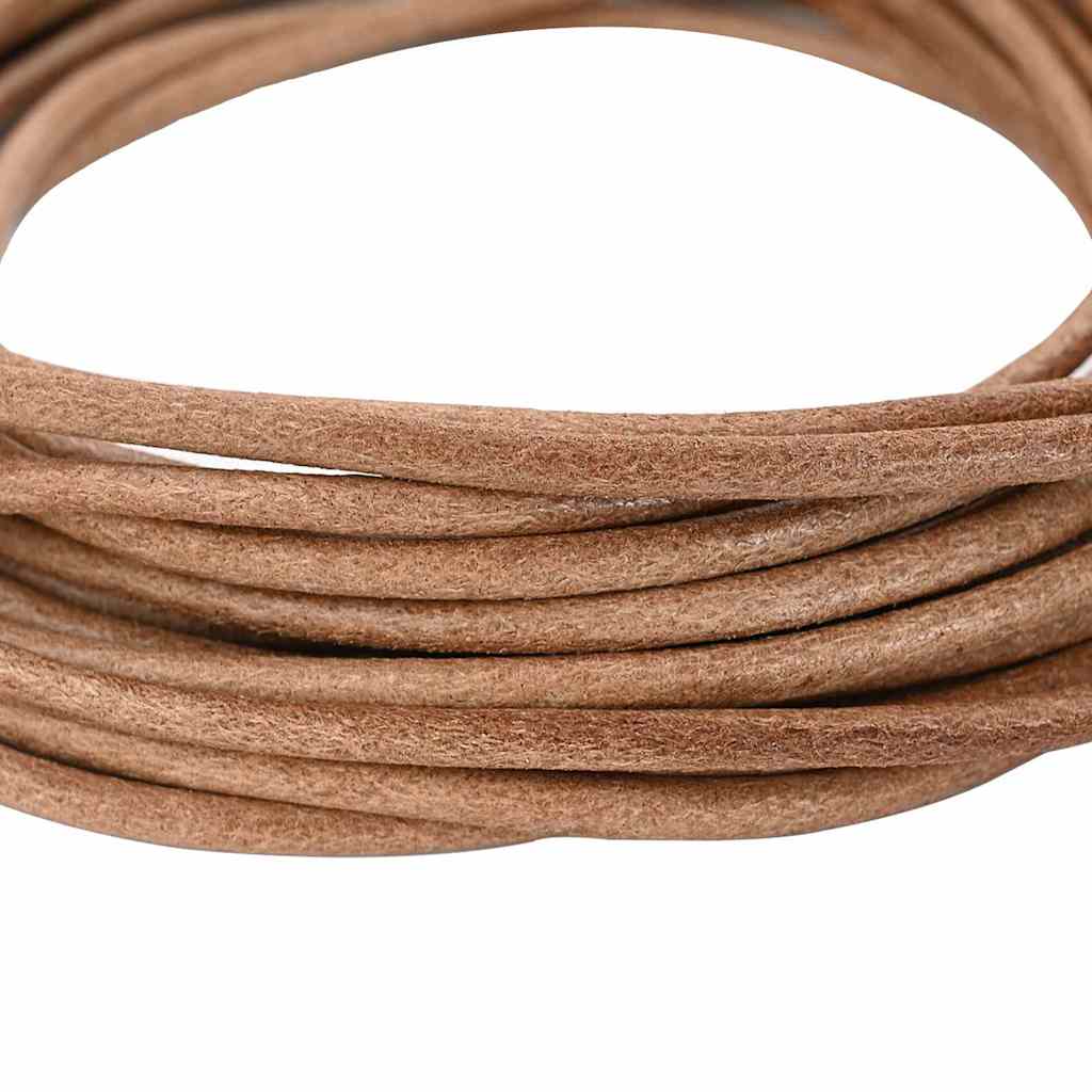 vidaXL Sznur skórzany Brązowy Ø4 mm x 5 m Skóra