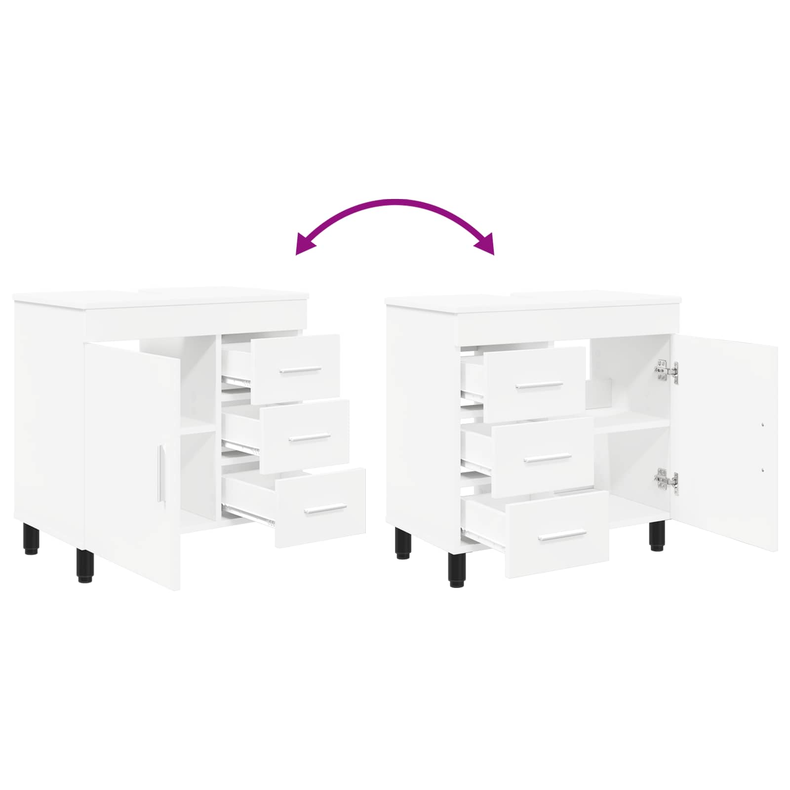 vidaXL Jednostka toaletowa Biały 60 x 35 x 60 cm Drewno inżynieryjne