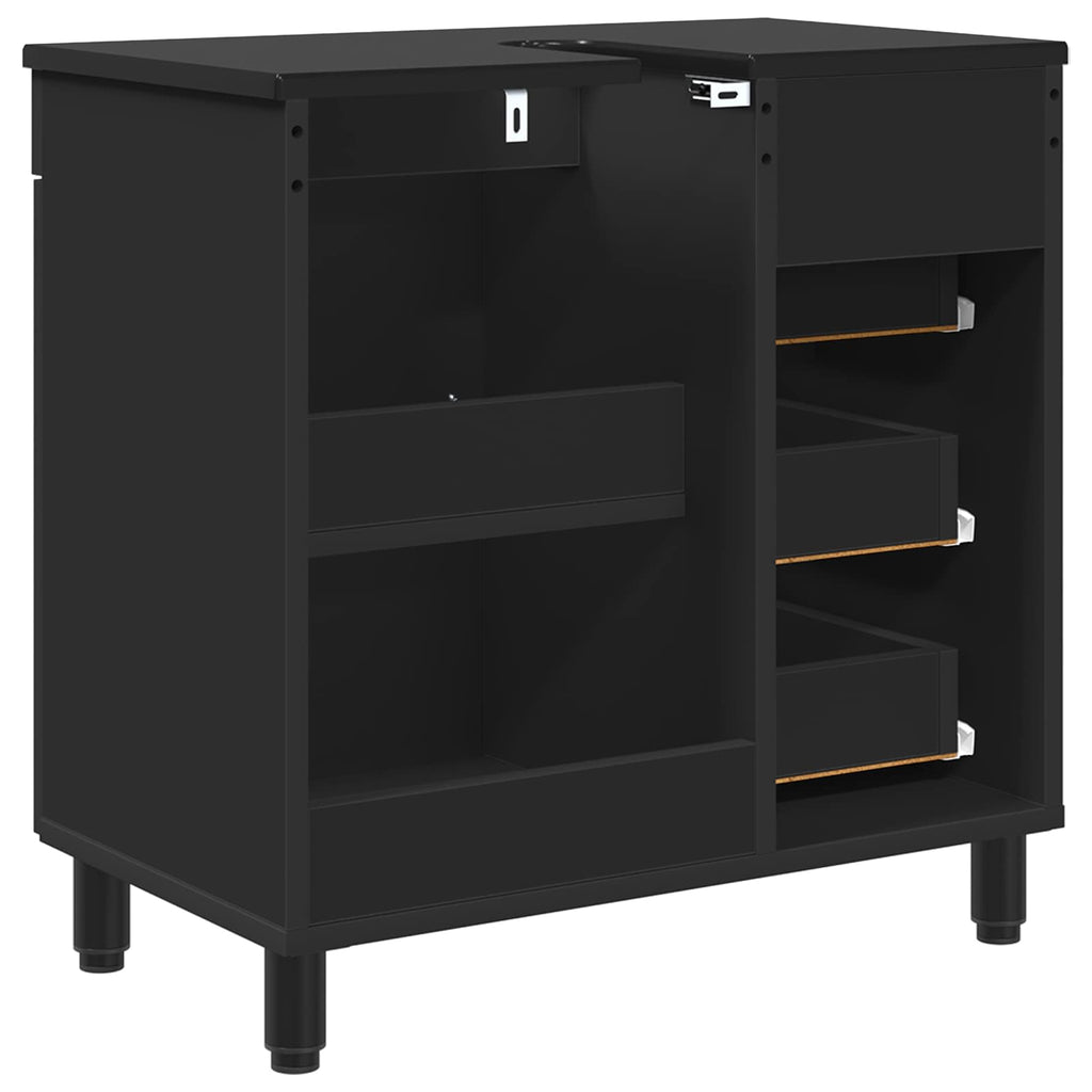 vidaXL Jednostka toaletowa Czarny 60 x 35 x 60 cm Drewno inżynieryjne