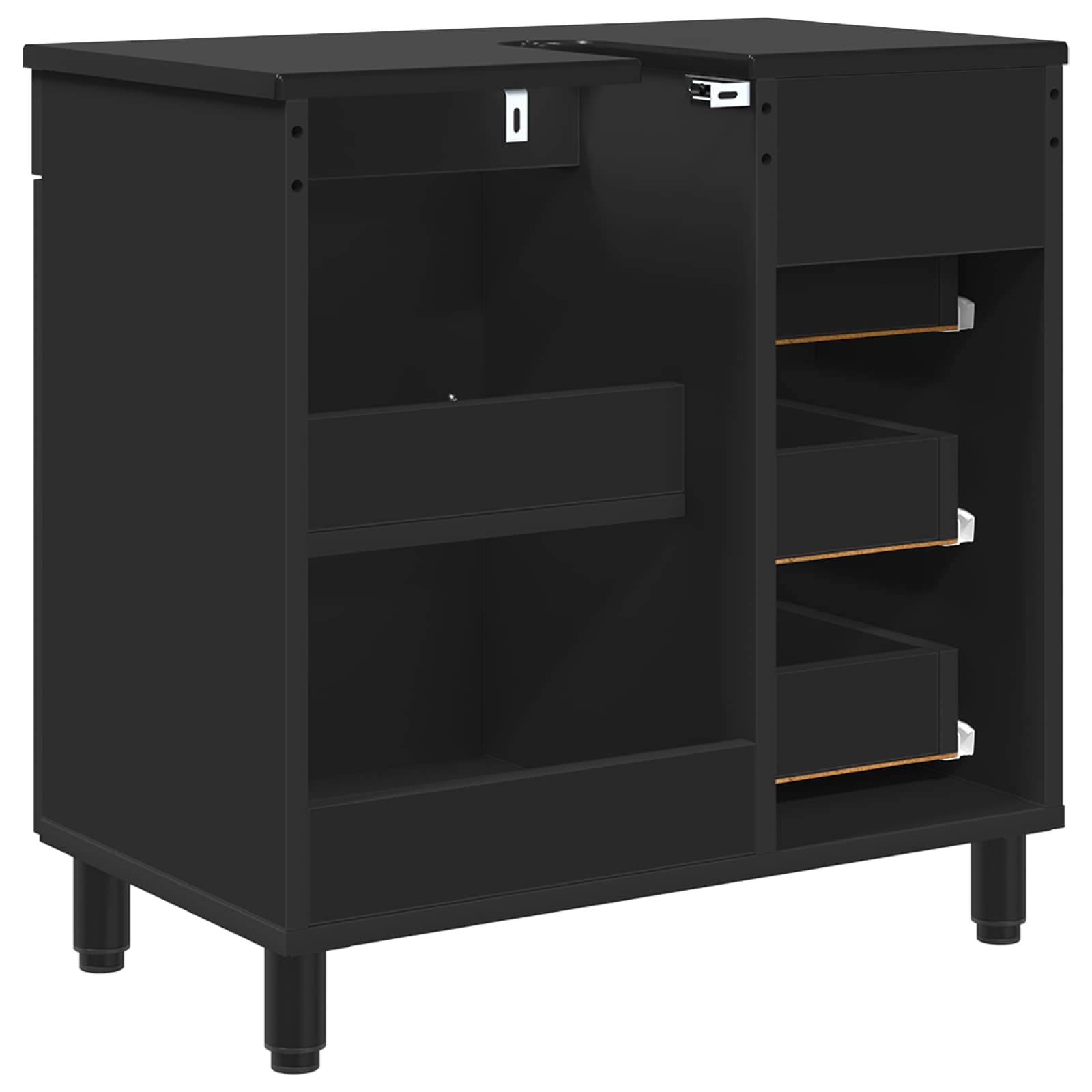 vidaXL Jednostka toaletowa Czarny 60 x 35 x 60 cm Drewno inżynieryjne