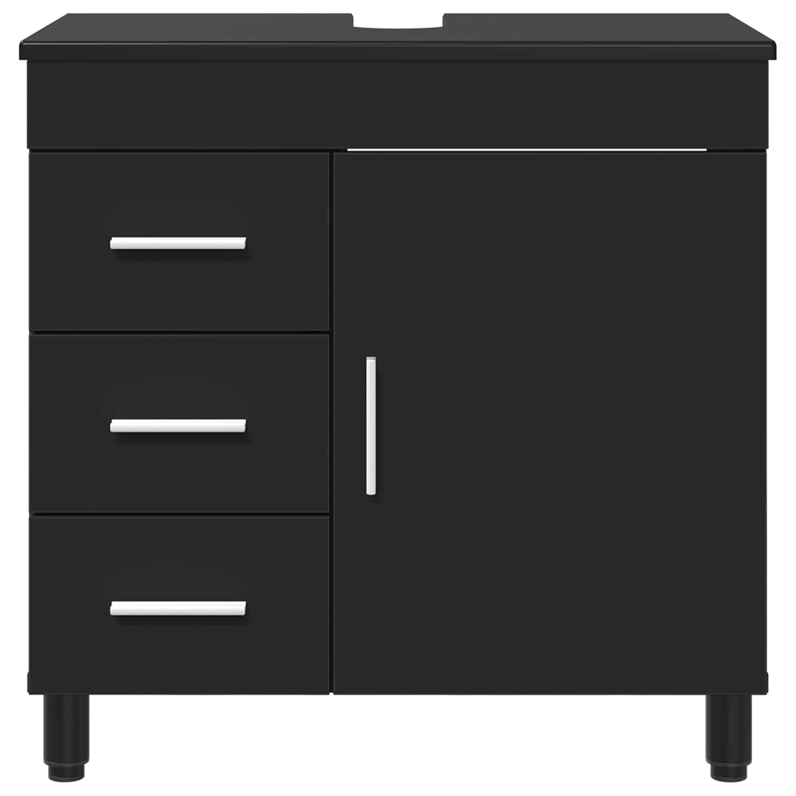 vidaXL Jednostka toaletowa Czarny 60 x 35 x 60 cm Drewno inżynieryjne