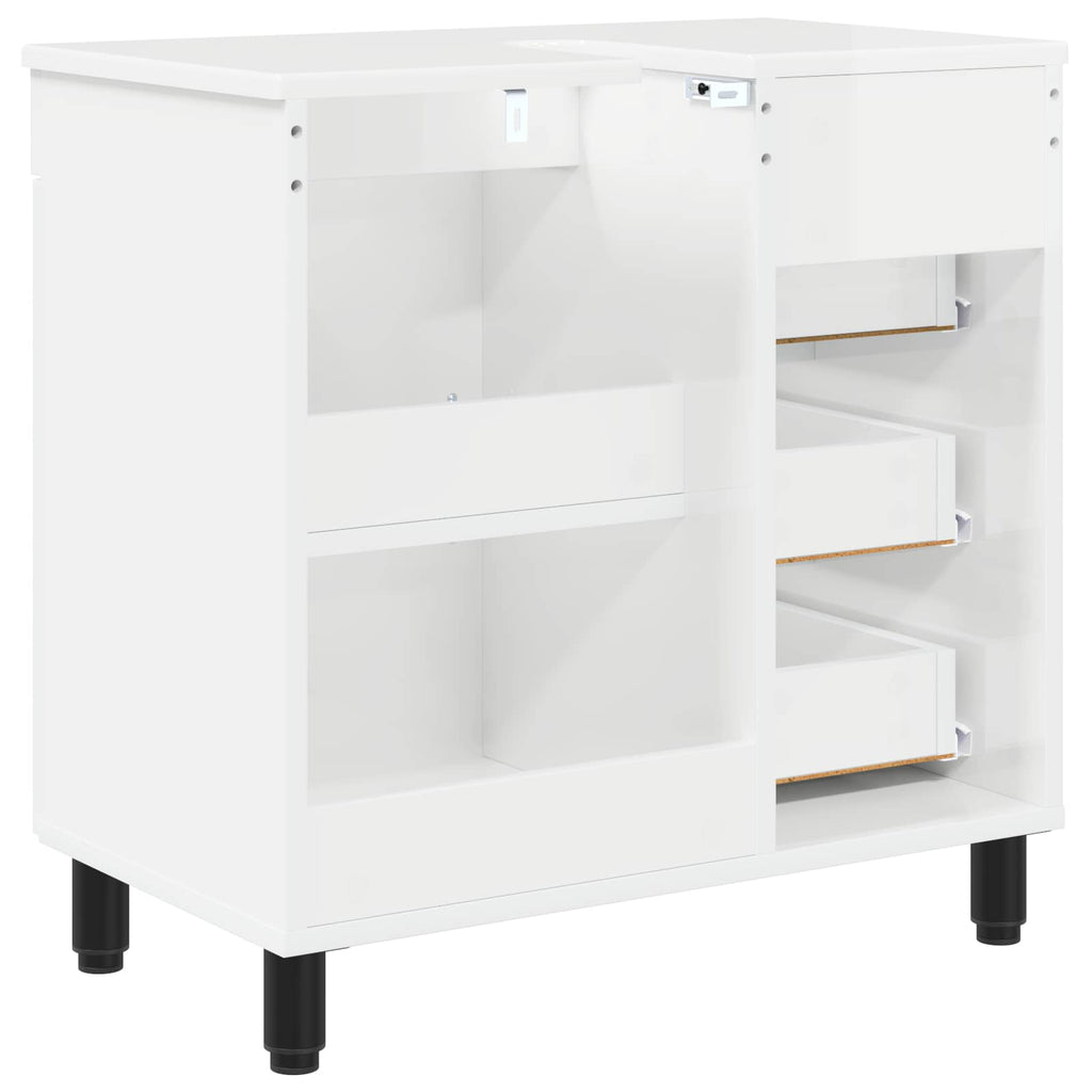 vidaXL Jednostka toaletowa Biały wysoki połysk 60 x 35 x 60 cm