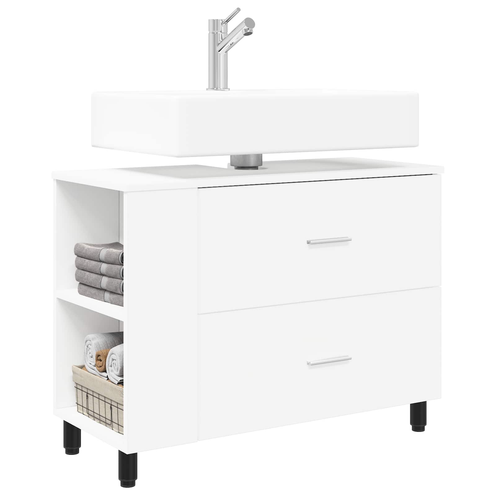 vidaXL Jednostka toaletowa Biały 80 x 35 x 60 cm Drewno inżynieryjne