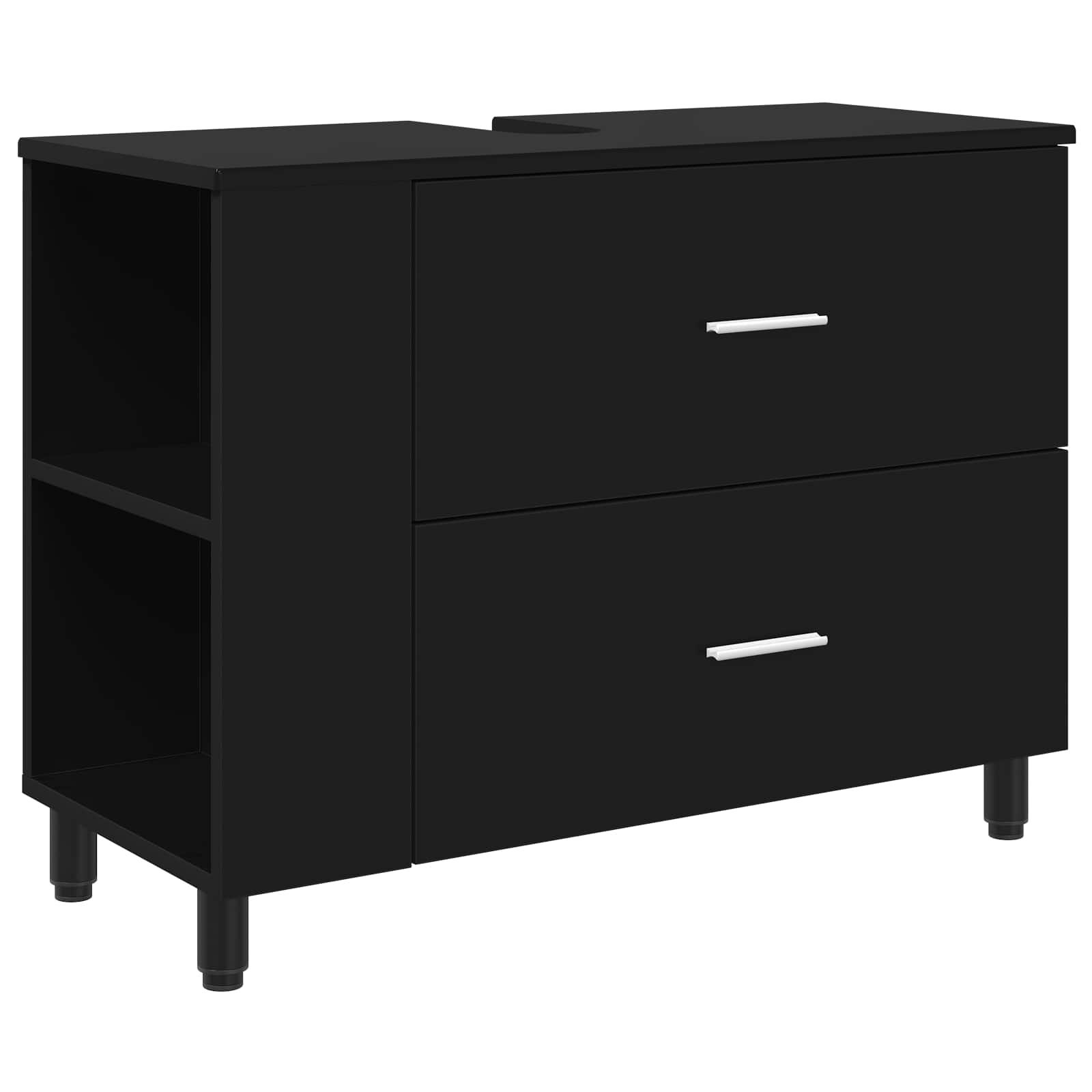 vidaXL Jednostka toaletowa Czarny 80 x 35 x 60 cm Drewno inżynieryjne