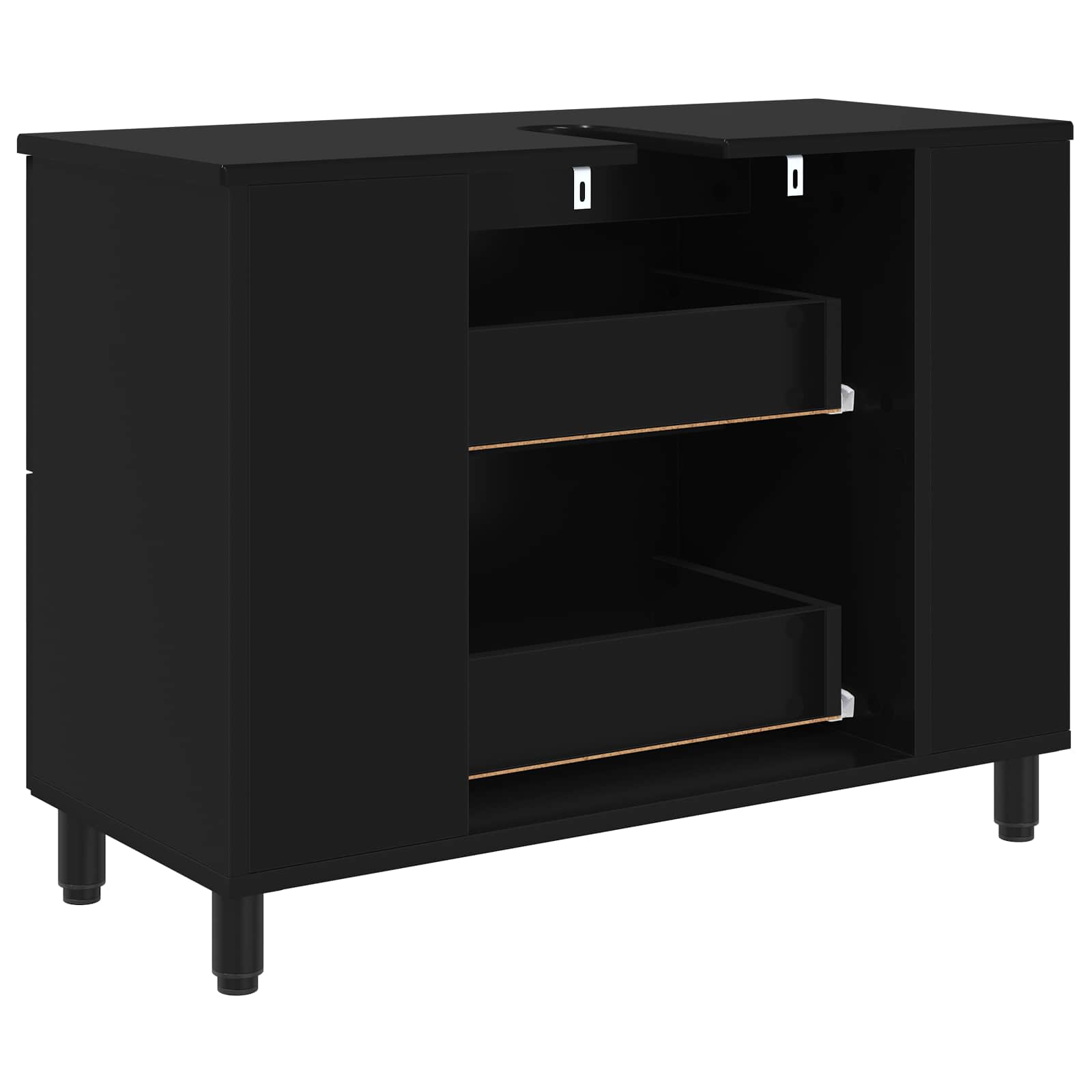 vidaXL Jednostka toaletowa Czarny 80 x 35 x 60 cm Drewno inżynieryjne
