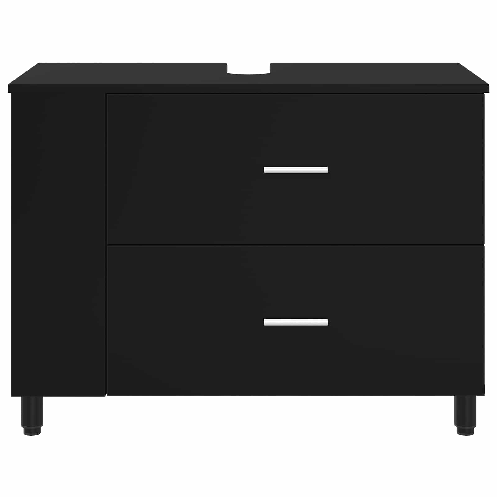 vidaXL Jednostka toaletowa Czarny 80 x 35 x 60 cm Drewno inżynieryjne