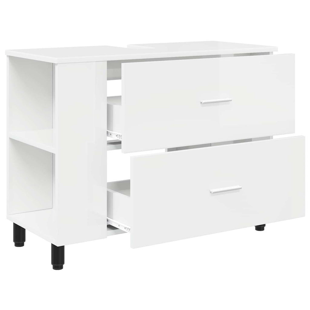 vidaXL Jednostka toaletowa Biały wysoki połysk 80 x 35 x 60 cm