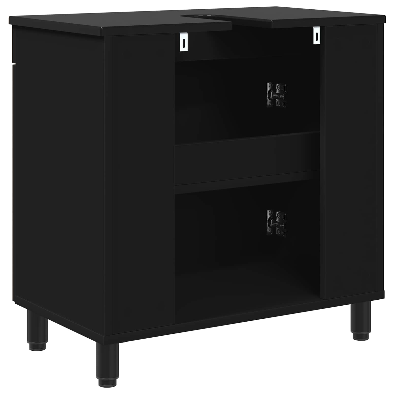vidaXL Jednostka toaletowa Czarny 60 x 35 x 60 cm Drewno inżynieryjne