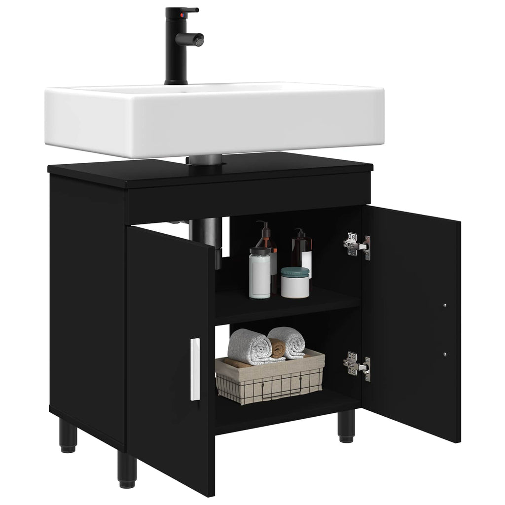 vidaXL Jednostka toaletowa Czarny 60 x 35 x 60 cm Drewno inżynieryjne