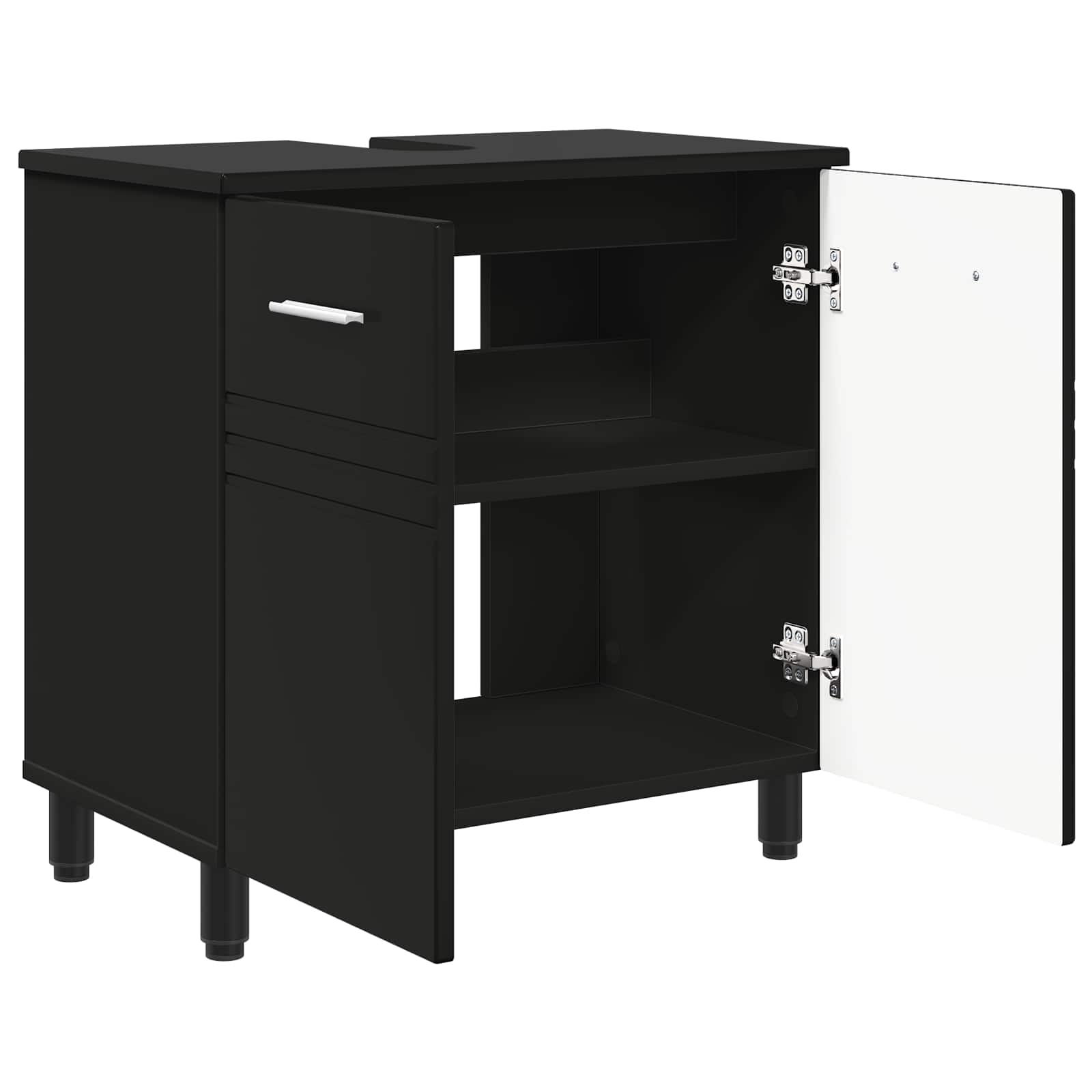 vidaXL Jednostka toaletowa Czarny 60 x 35 x 60 cm Drewno inżynieryjne