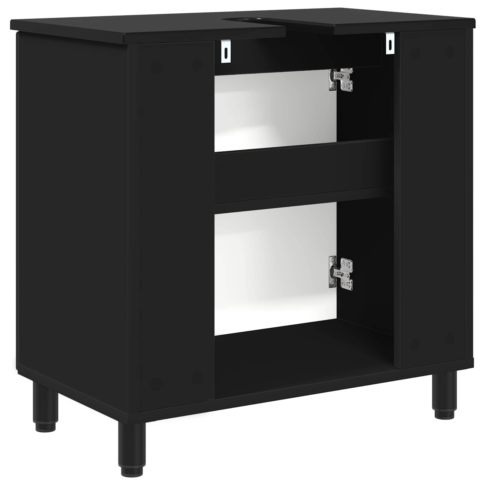 vidaXL Jednostka toaletowa Czarny 60 x 35 x 60 cm Drewno inżynieryjne