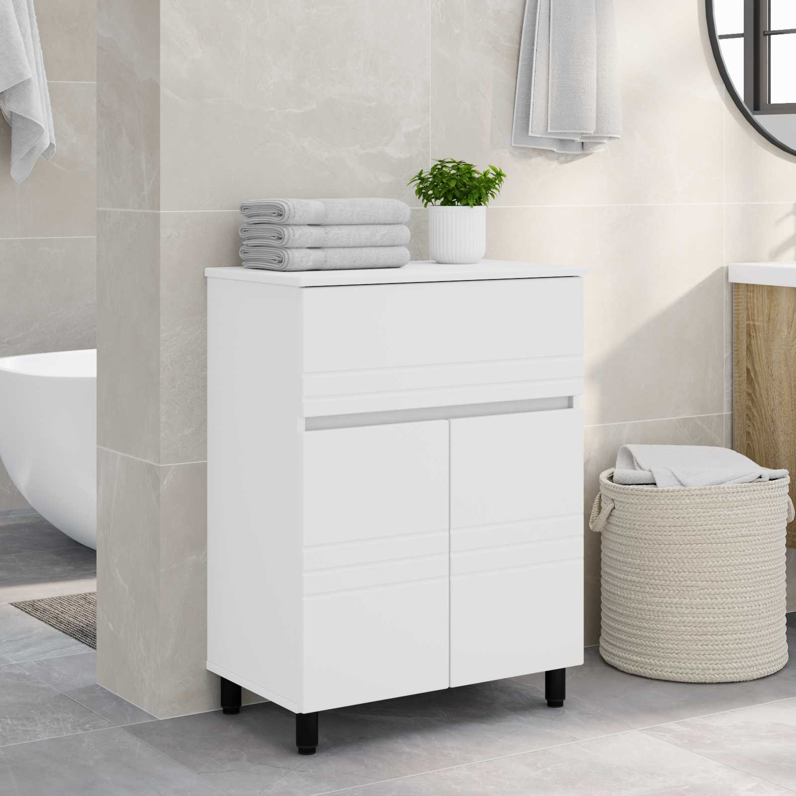 vidaXL Jednostka toaletowa Biały 60 x 35 x 80 cm Drewno inżynieryjne