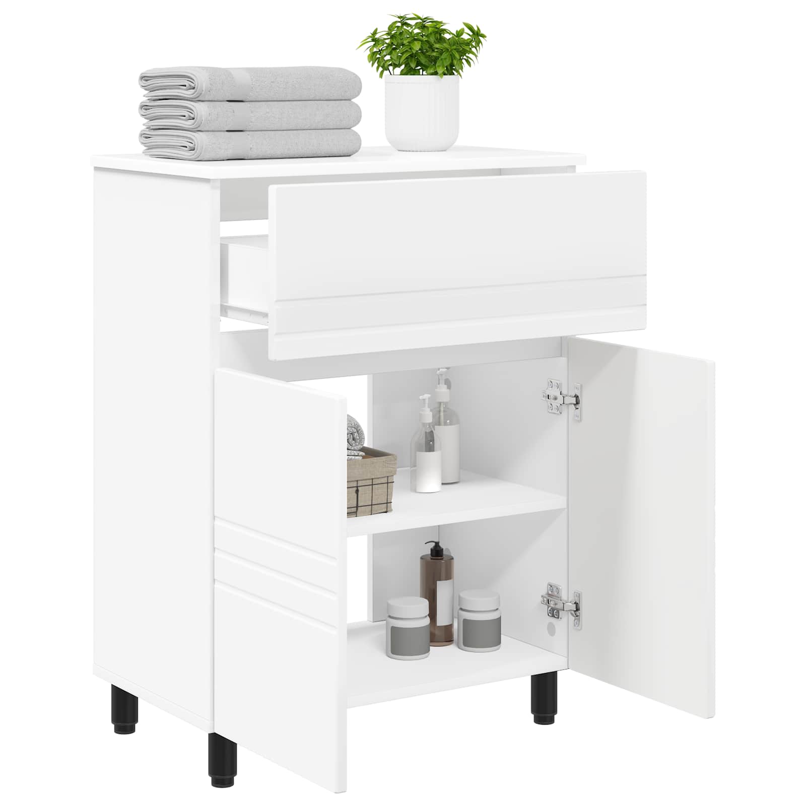 vidaXL Jednostka toaletowa Biały 60 x 35 x 80 cm Drewno inżynieryjne