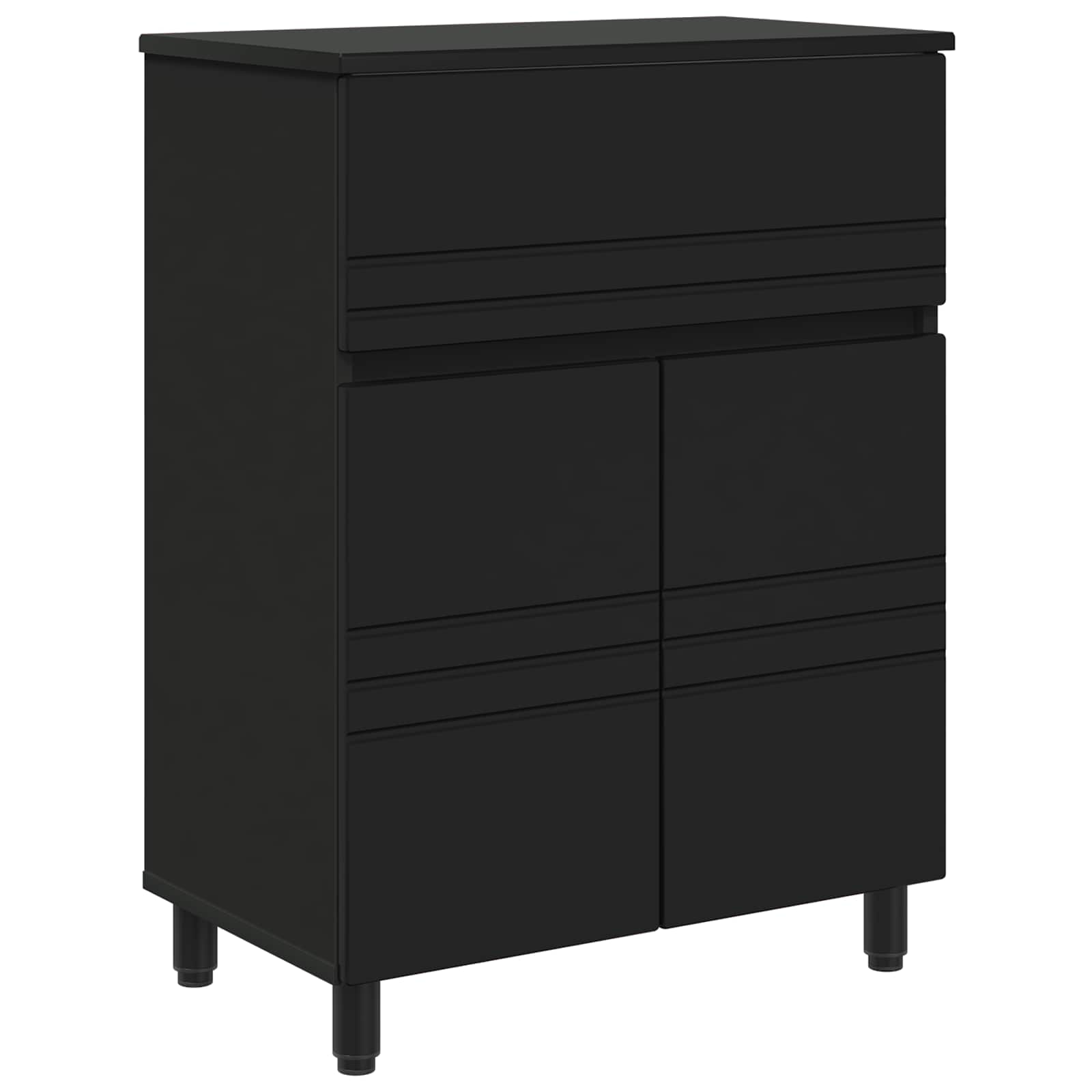 vidaXL Jednostka toaletowa Czarny 60 x 35 x 80 cm Drewno inżynieryjne