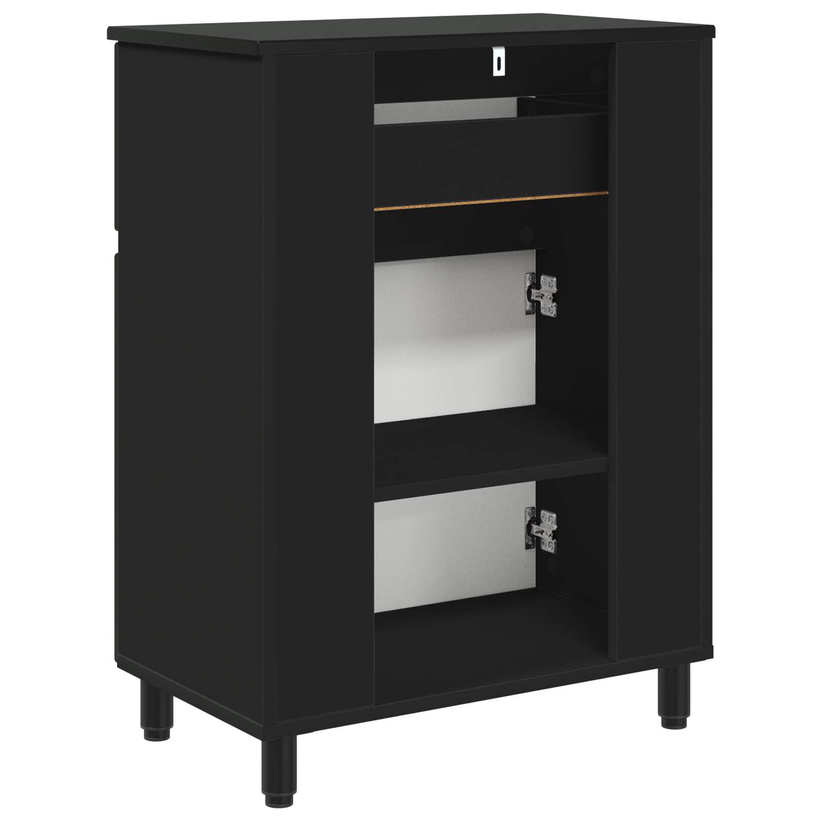 vidaXL Jednostka toaletowa Czarny 60 x 35 x 80 cm Drewno inżynieryjne