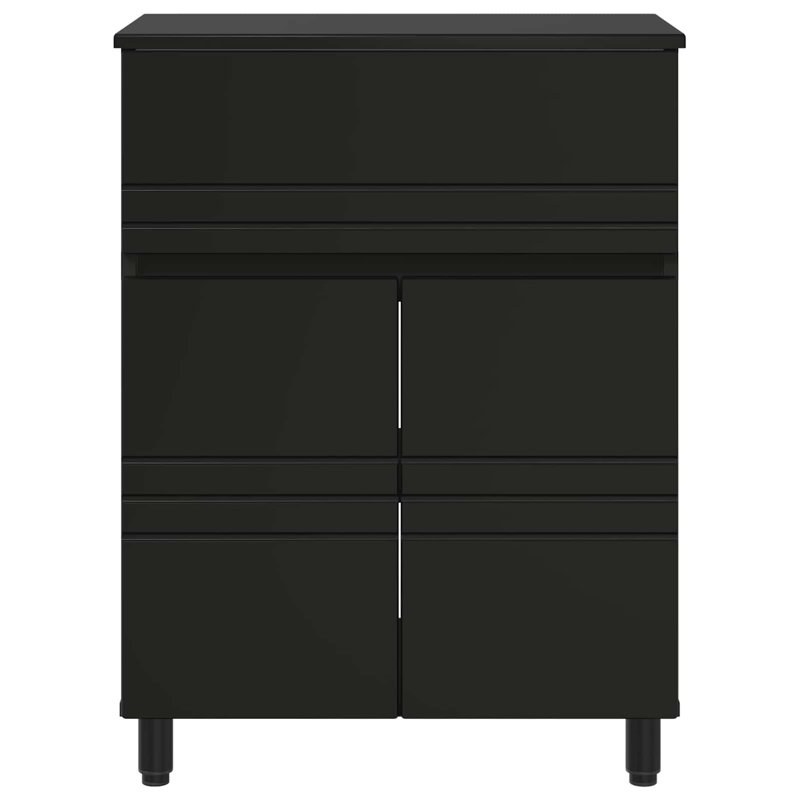 vidaXL Jednostka toaletowa Czarny 60 x 35 x 80 cm Drewno inżynieryjne