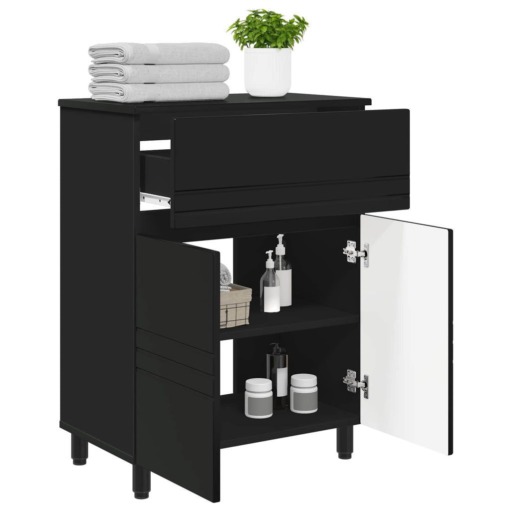 vidaXL Jednostka toaletowa Czarny 60 x 35 x 80 cm Drewno inżynieryjne