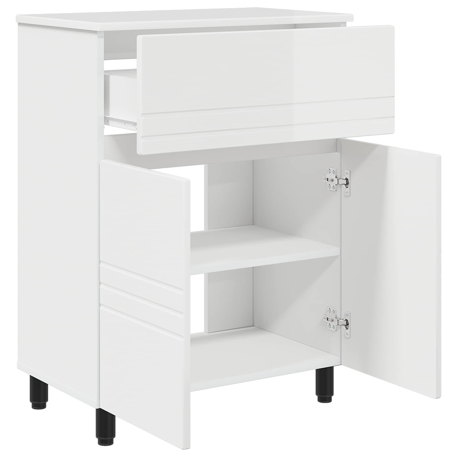 vidaXL Jednostka toaletowa Biały wysoki połysk 60 x 35 x 80 cm