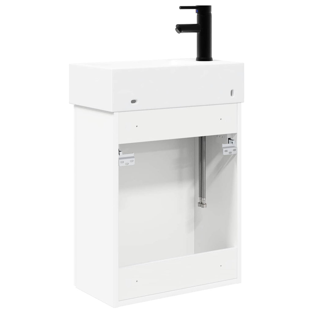 vidaXL Jednostka toaletowa z kranem Biały 45,5 x 22,5 x 84 cm
