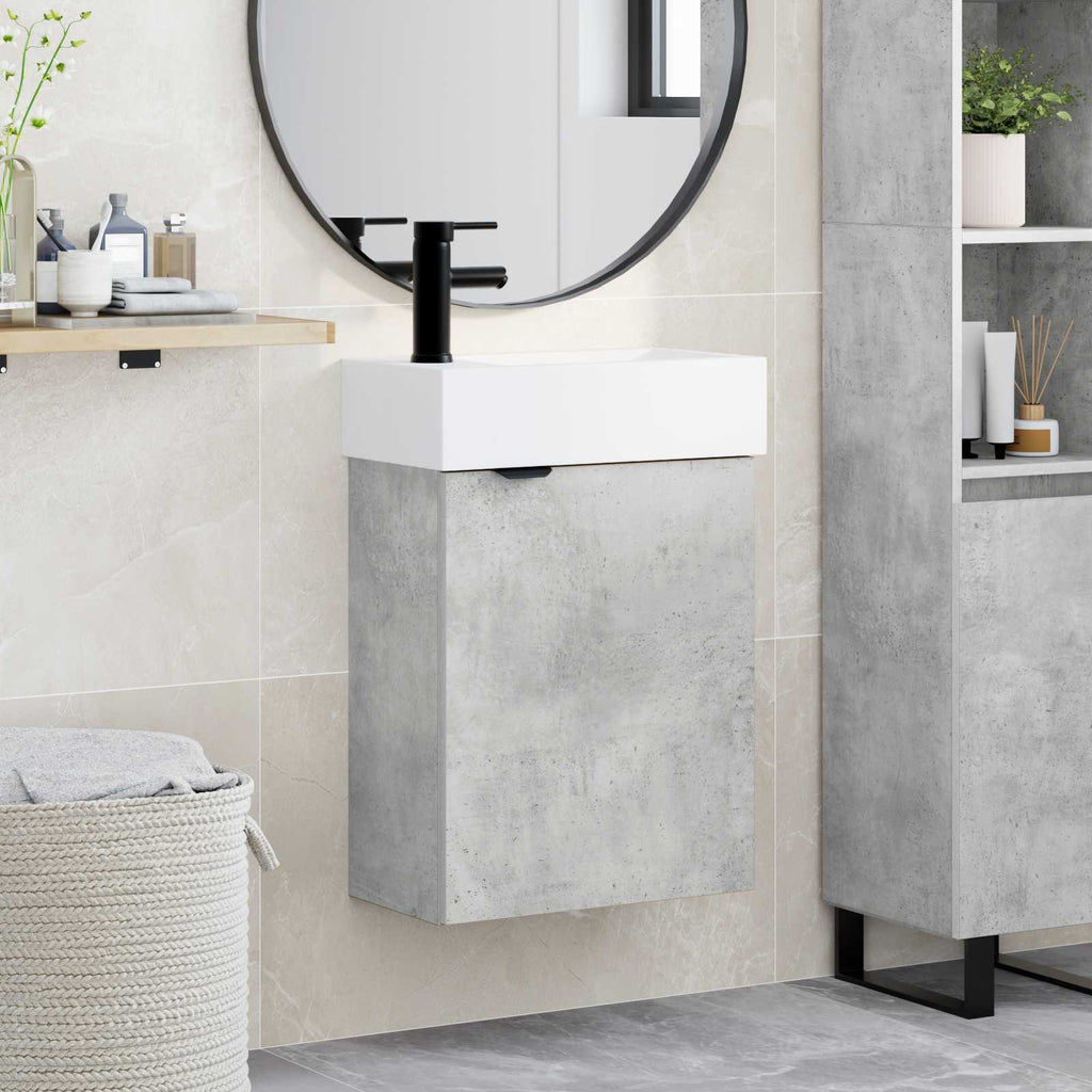 vidaXL Jednostka toaletowa z kranem Betonowy szary 45,5 x 22,5 x 84 cm