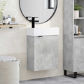 vidaXL Jednostka toaletowa z kranem Betonowy szary 45,5 x 22,5 x 84 cm