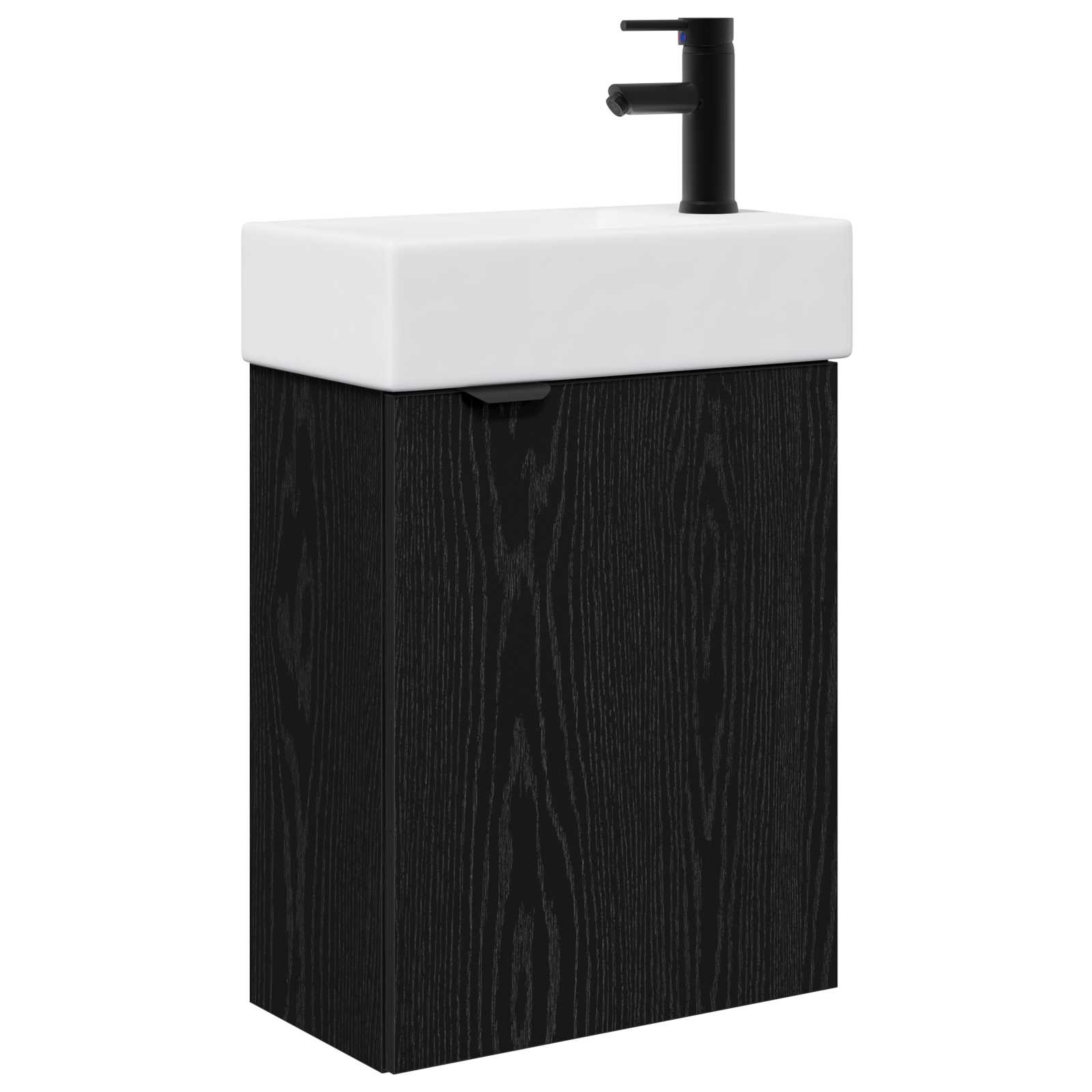 vidaXL Jednostka toaletowa z kranem Czarny dąb 45,5 x 22,5 x 84 cm