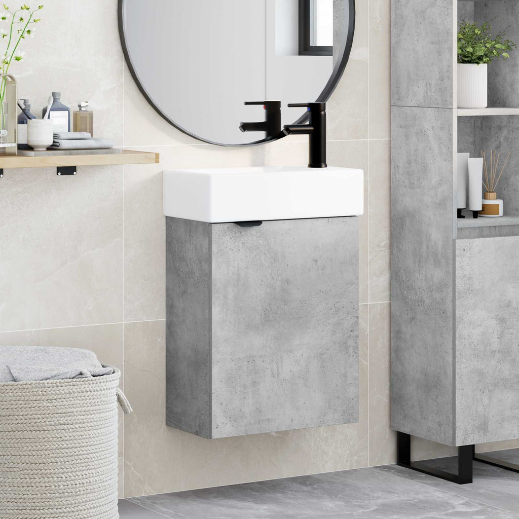 vidaXL Jednostka toaletowa z kranem Betonowy szary 45,5 x 22,5 x 84 cm