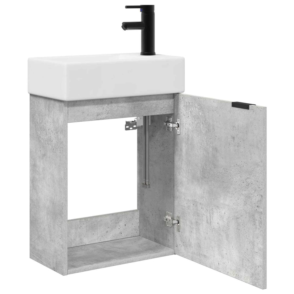 vidaXL Jednostka toaletowa z kranem Betonowy szary 45,5 x 22,5 x 84 cm
