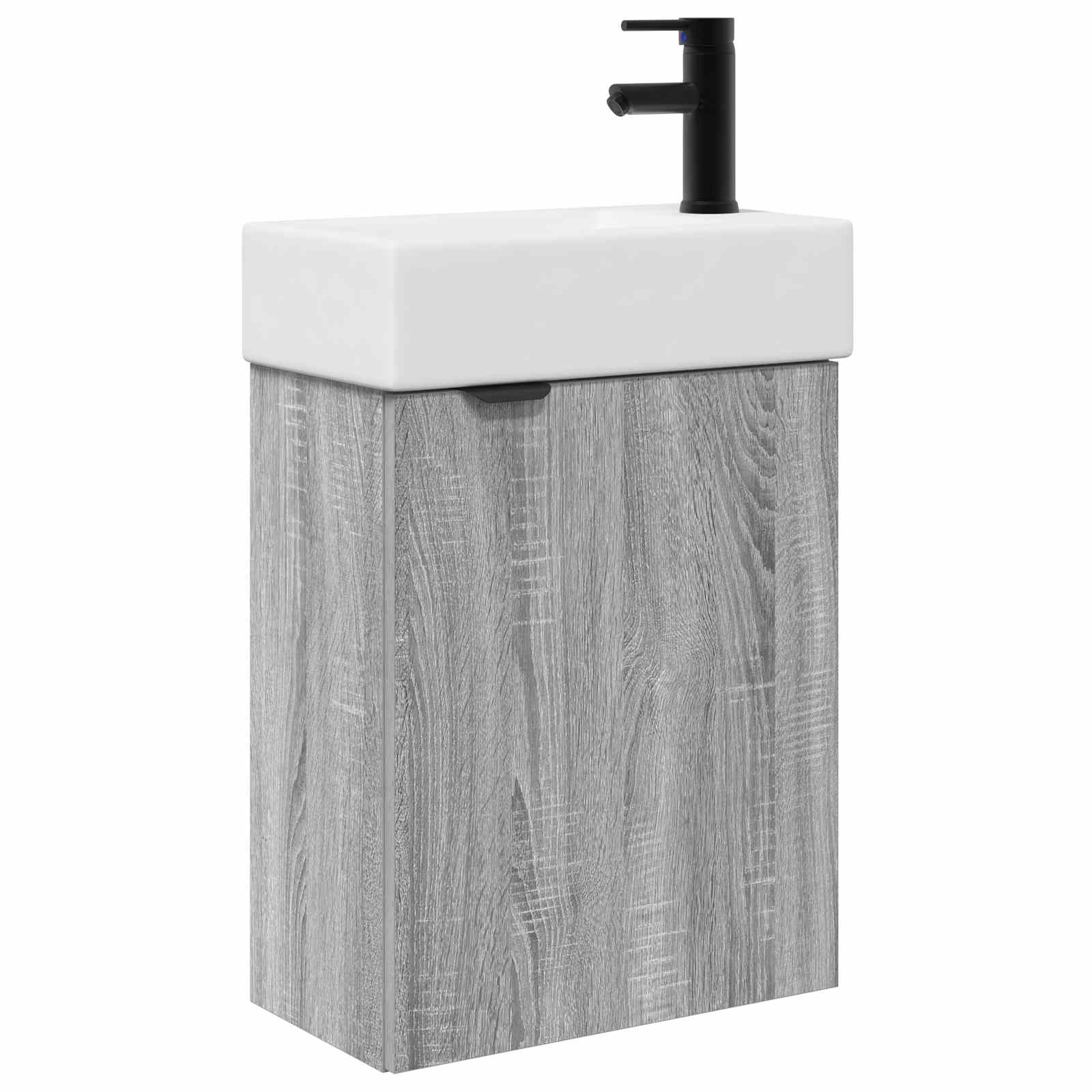vidaXL Jednostka toaletowa z kranem Szary Sonoma 45,5 x 22,5 x 84 cm