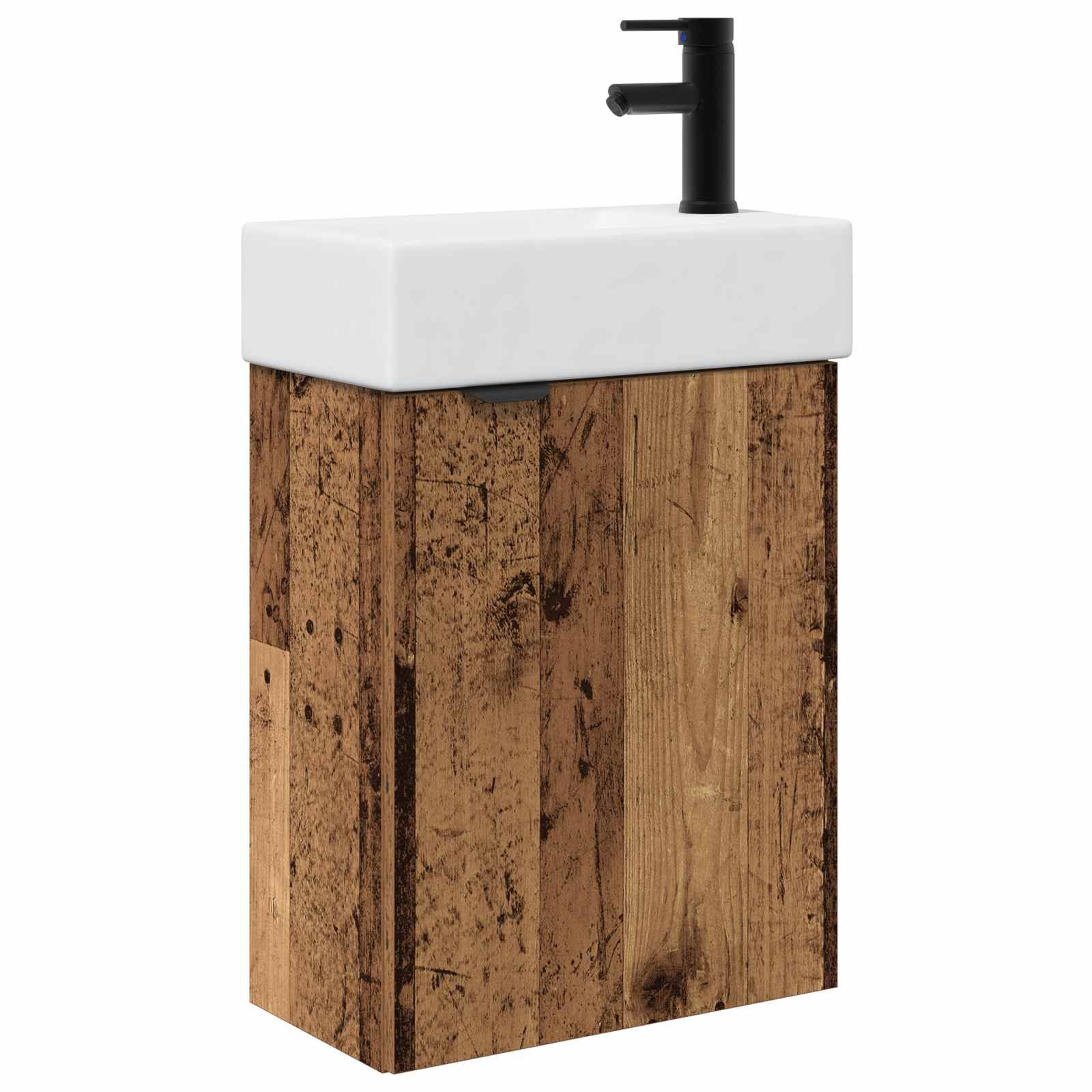 vidaXL Jednostka toaletowa z kranem Stare drewno 45,5 x 22,5 x 84 cm