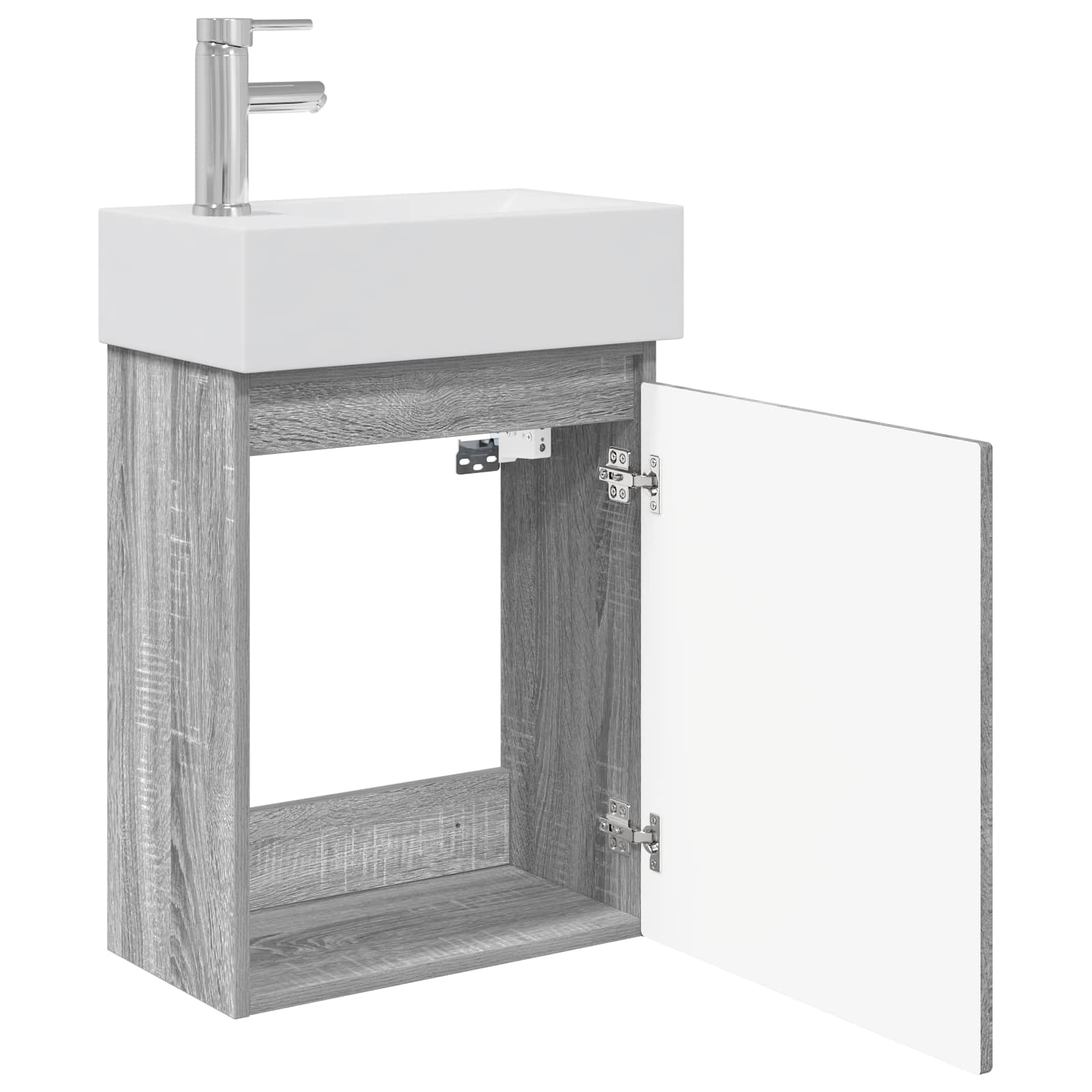 vidaXL Jednostka toaletowa z kranem Szary Sonoma 45,5 x 22,5 x 84 cm