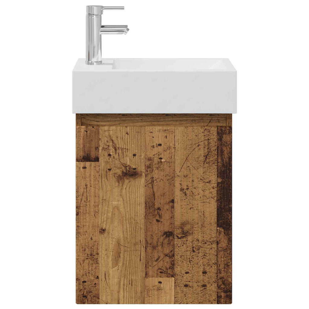 vidaXL Jednostka toaletowa z kranem Stare drewno 45,5 x 22,5 x 84 cm