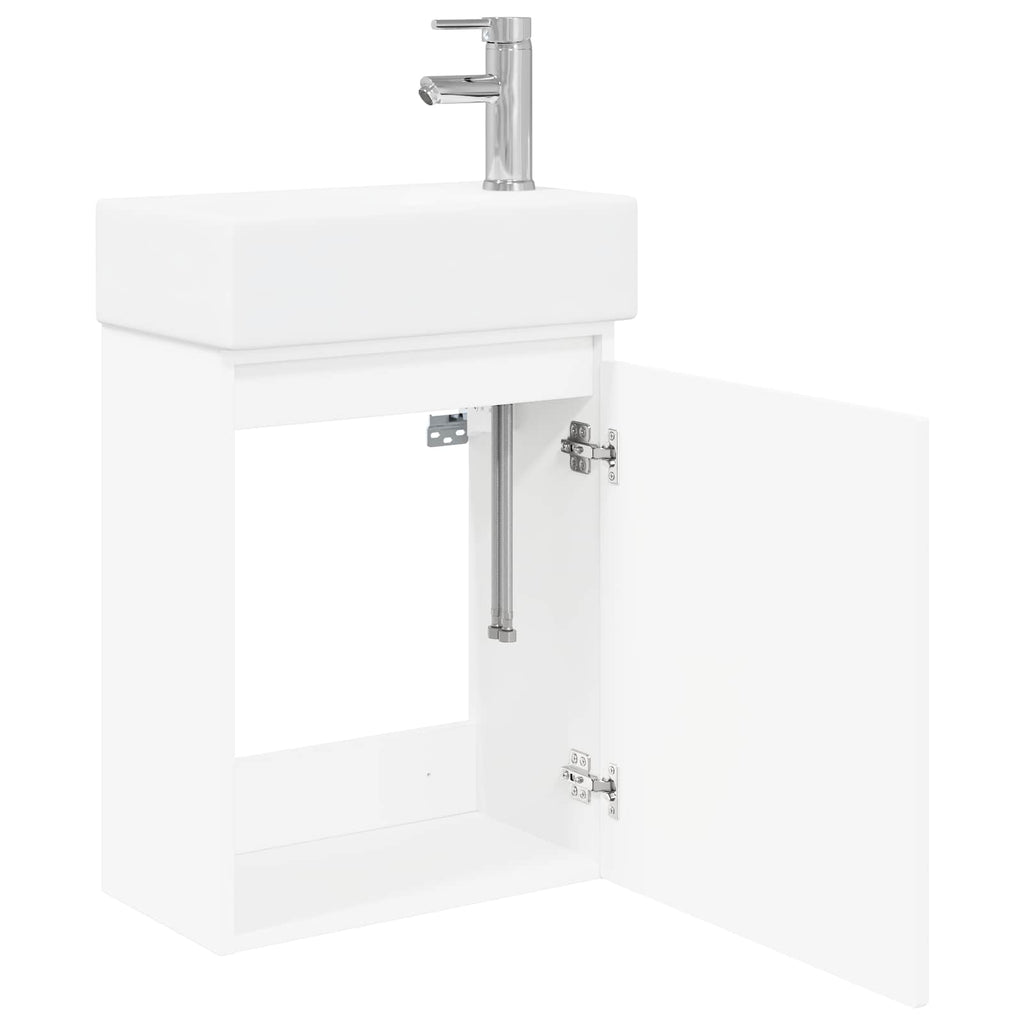 vidaXL Jednostka toaletowa z kranem Biały 45,5 x 22,5 x 84 cm