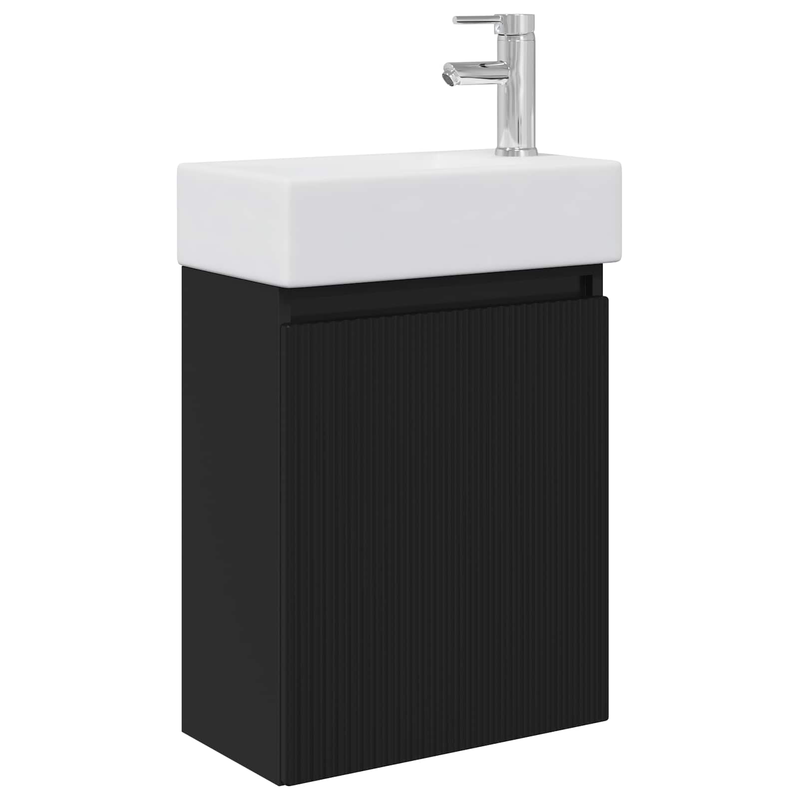 vidaXL Jednostka toaletowa z kranem Czarny 45,5 x 22,5 x 84 cm