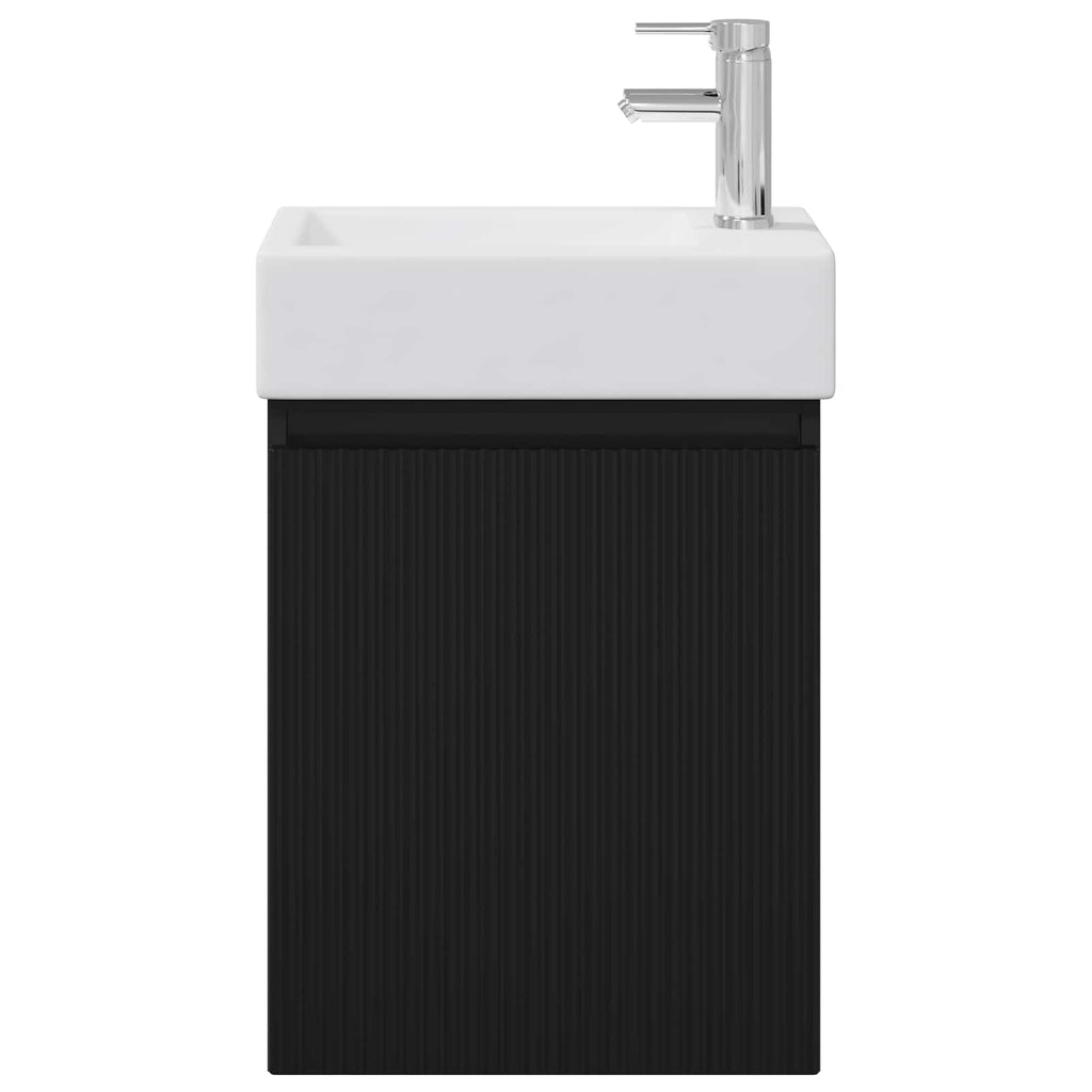 vidaXL Jednostka toaletowa z kranem Czarny 45,5 x 22,5 x 84 cm