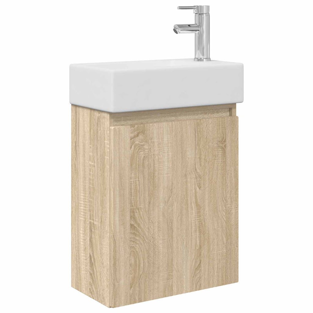 vidaXL Jednostka toaletowa z kranem dąb Sonoma 45,5 x 22,5 x 84 cm