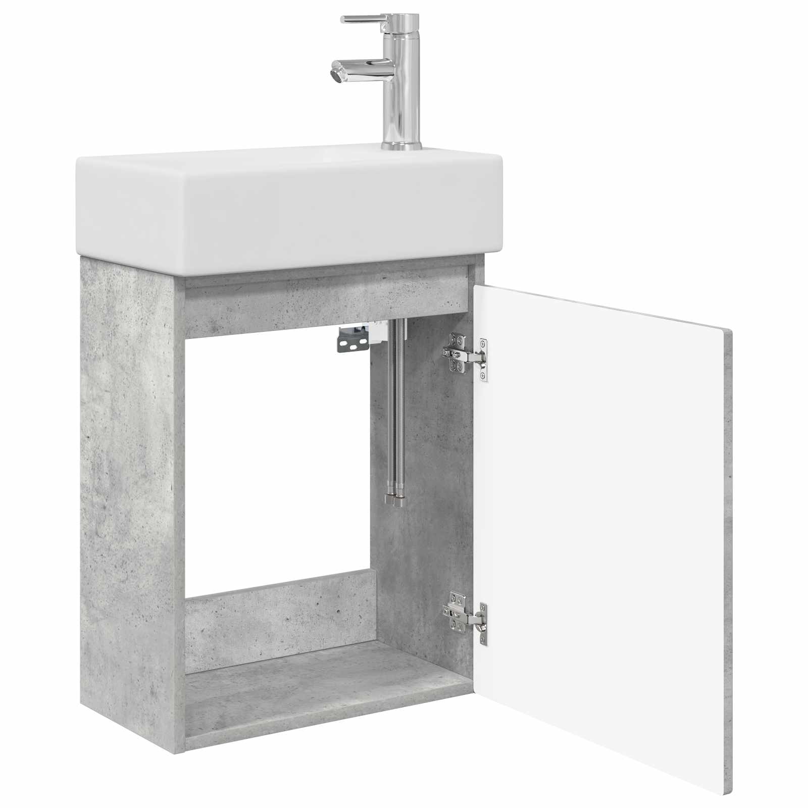 vidaXL Jednostka toaletowa z kranem Betonowy szary 45,5 x 22,5 x 84 cm